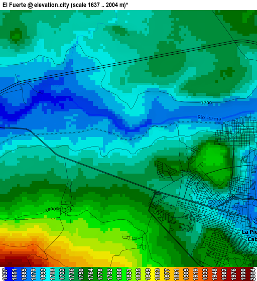 El Fuerte elevation map