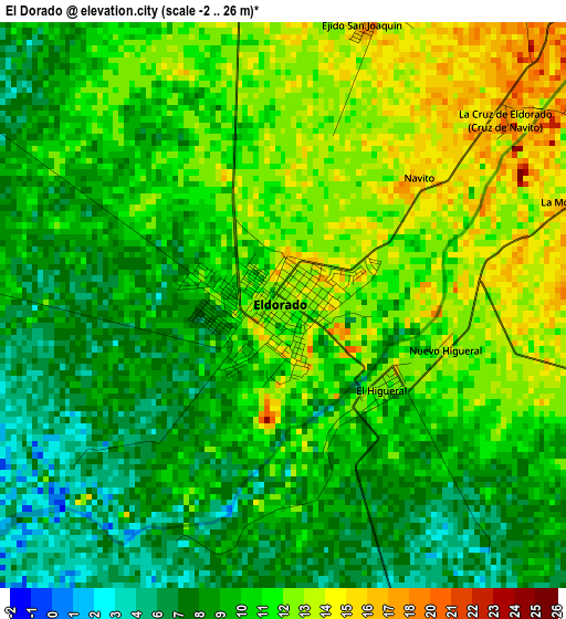 El Dorado elevation map