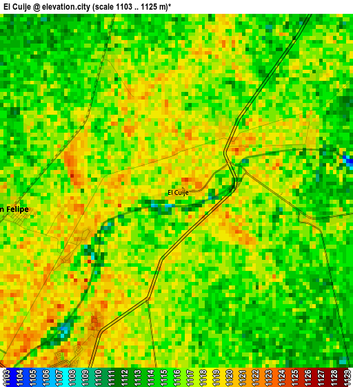 El Cuije elevation map