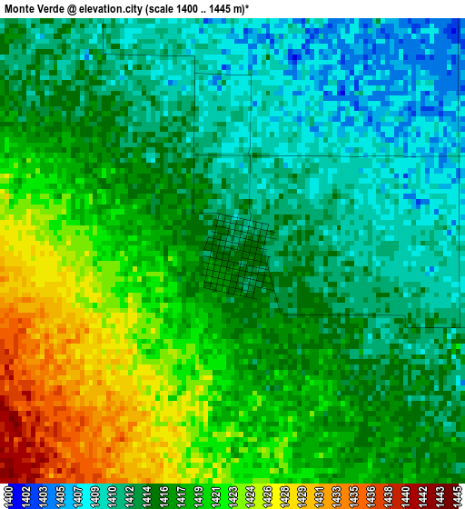 Monte Verde elevation map