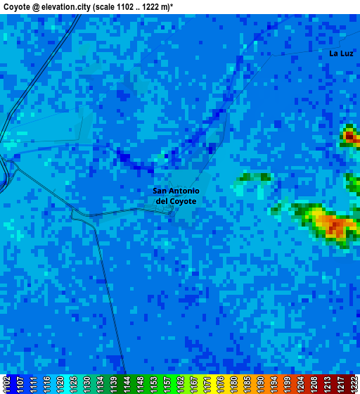 Coyote elevation map