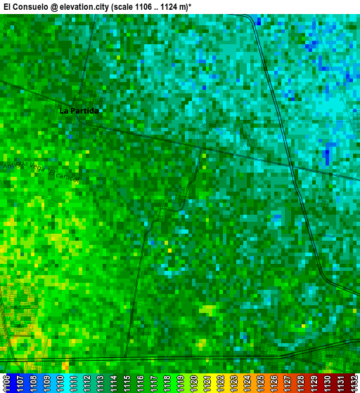 El Consuelo elevation map