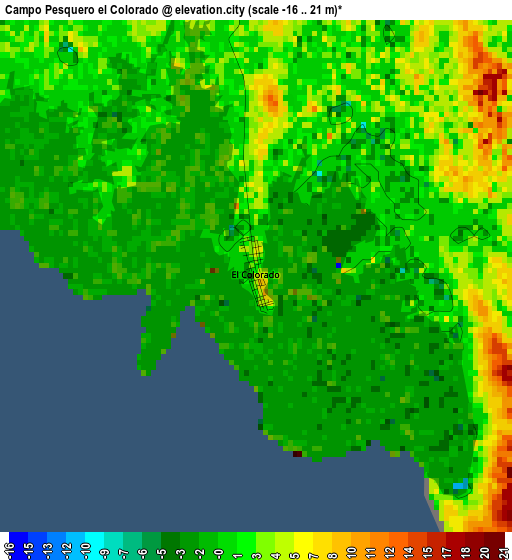 Campo Pesquero el Colorado elevation map