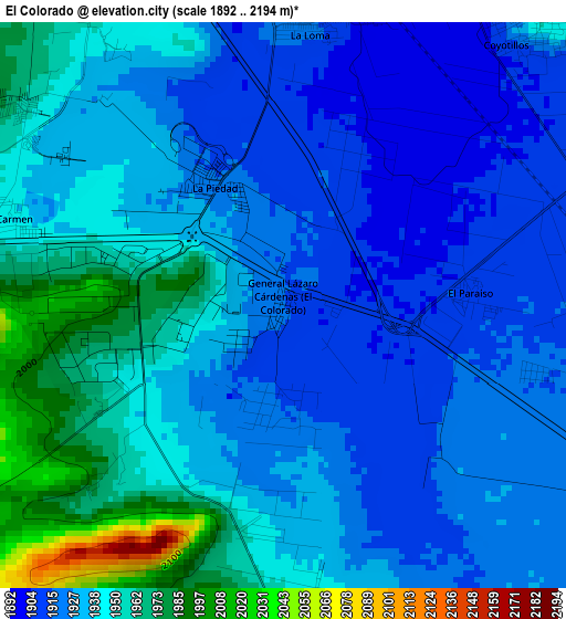El Colorado elevation map