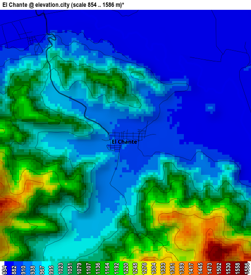 El Chante elevation map