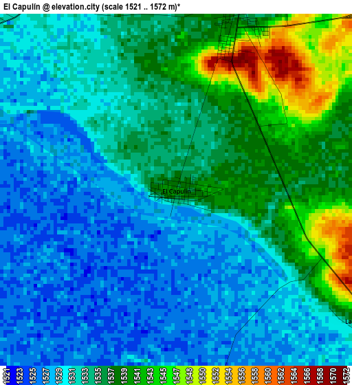 El Capulín elevation map