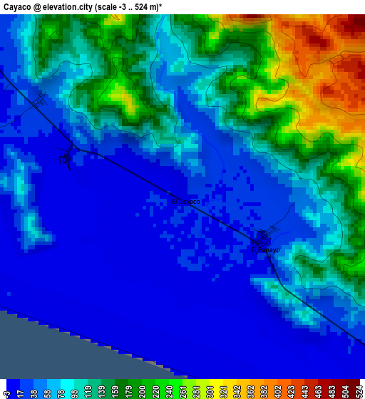 Cayaco elevation map