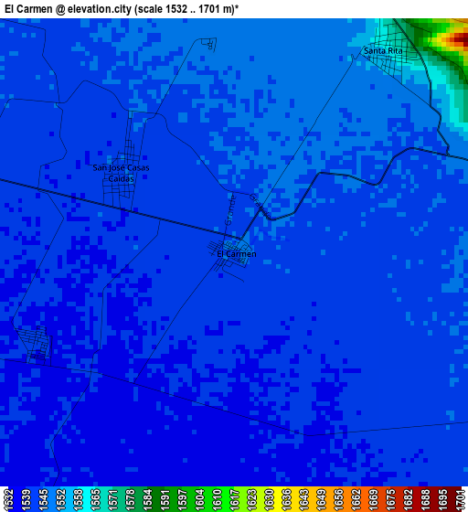 El Carmen elevation map