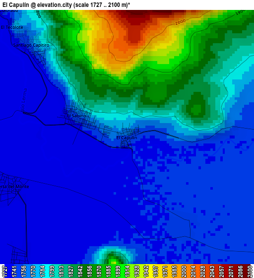 El Capulín elevation map