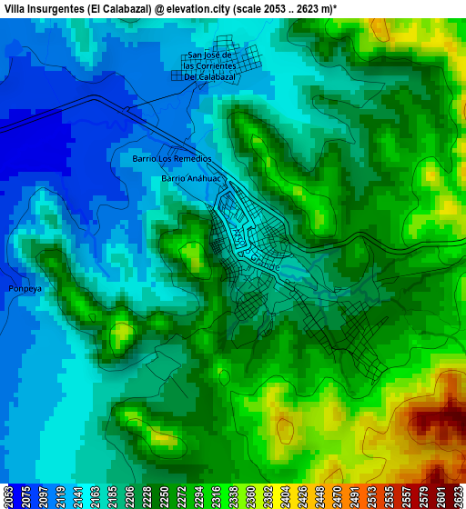 Villa Insurgentes (El Calabazal) elevation map