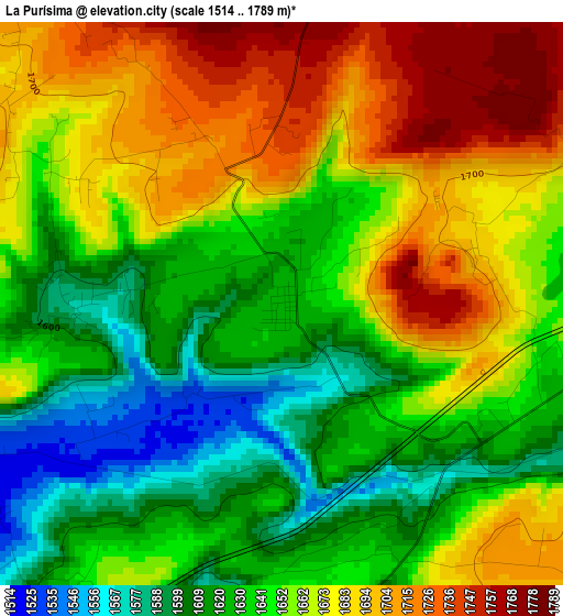 La Purísima elevation map