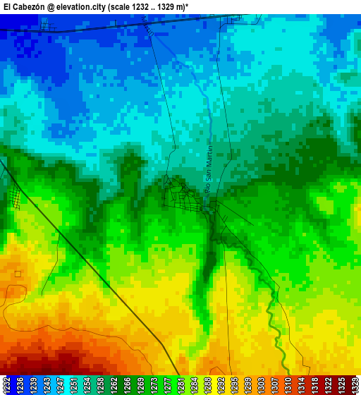 El Cabezón elevation map