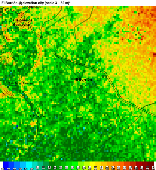 El Burrión elevation map