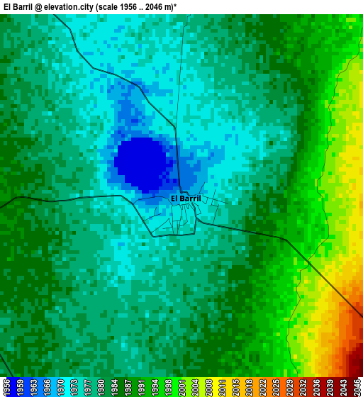 El Barril elevation map