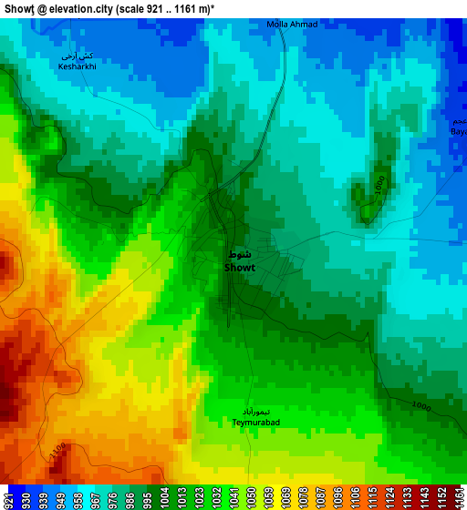 Showţ elevation map