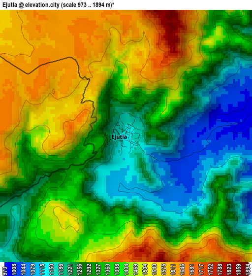 Ejutla elevation map