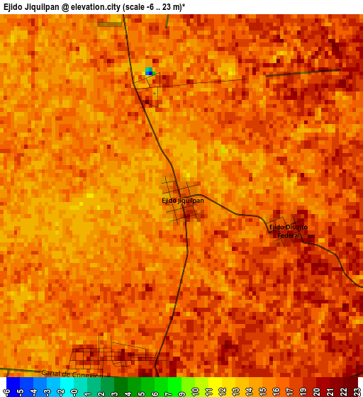 Ejido Jiquilpan elevation map