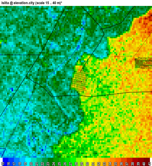 Islita elevation map