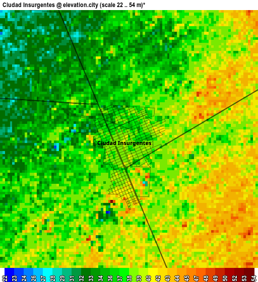 Ciudad Insurgentes elevation map