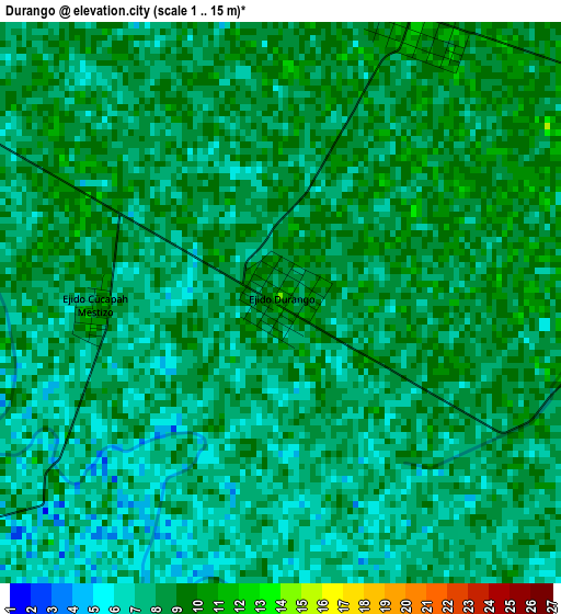 Durango elevation map