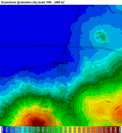 Ecuandureo elevation map