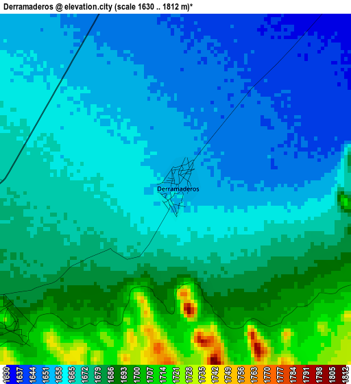 Derramaderos elevation map