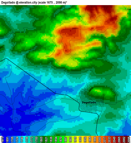 Degollado elevation map