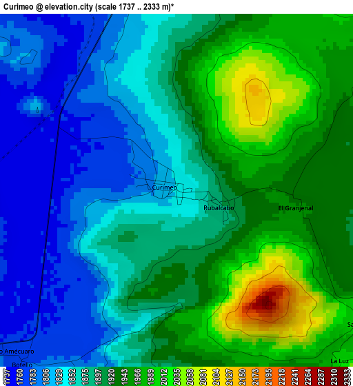 Curimeo elevation map