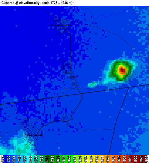 Cupareo elevation map