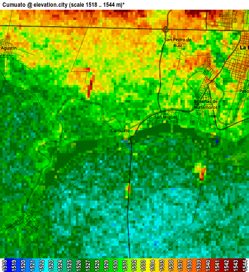 Cumuato elevation map