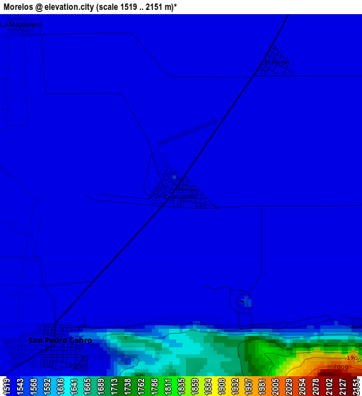 Morelos elevation map