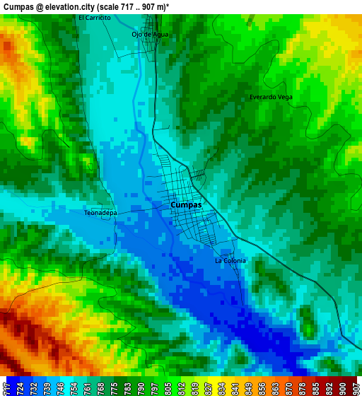 Cumpas elevation map