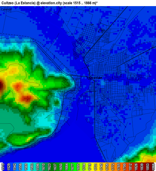 Cuitzeo (La Estancia) elevation map