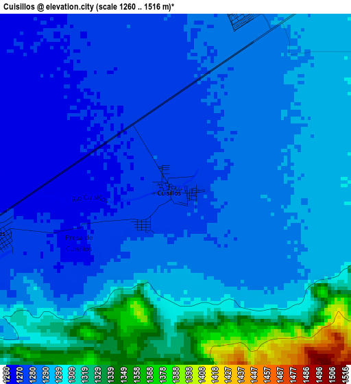 Cuisillos elevation map