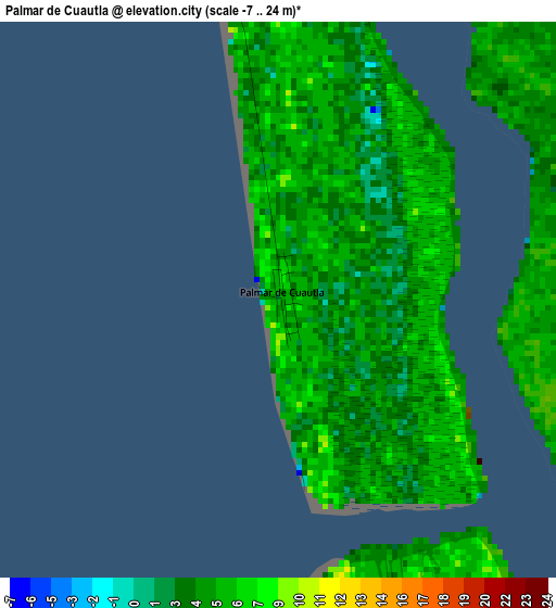 Palmar de Cuautla elevation map