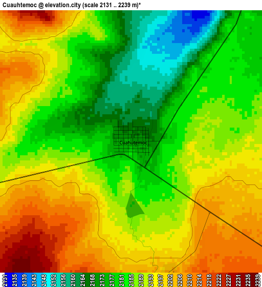 Cuauhtemoc elevation map