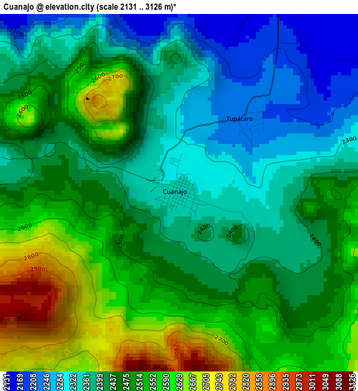 Cuanajo elevation map