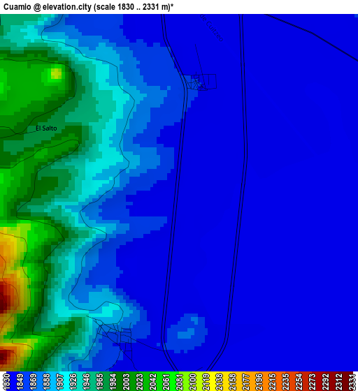 Cuamio elevation map