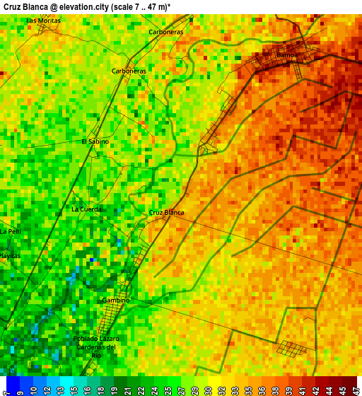 Cruz Blanca elevation map