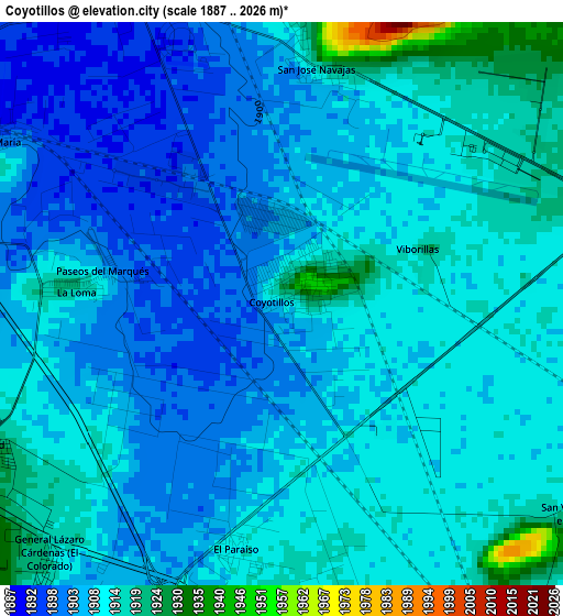 Coyotillos elevation map