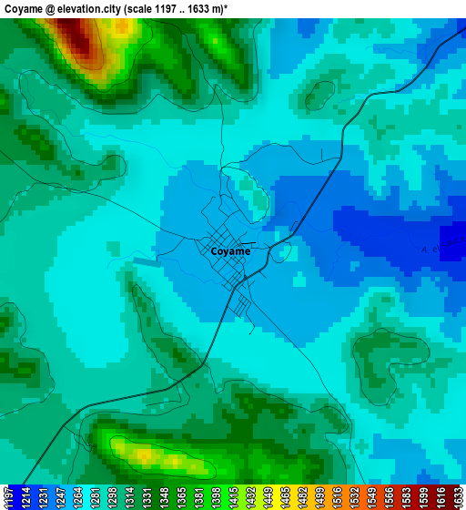 Coyame elevation map