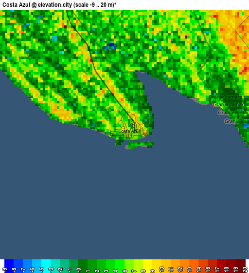 Costa Azul elevation map