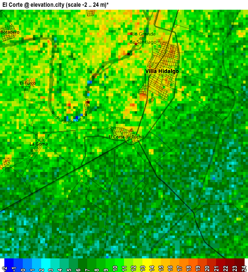 El Corte elevation map