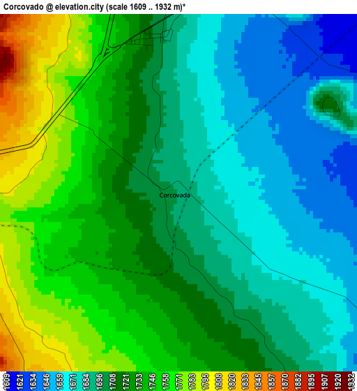 Corcovado elevation map