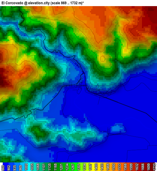 El Corcovado elevation map