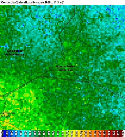 Concordia elevation map