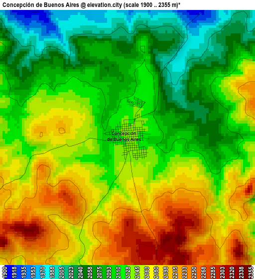 Concepción de Buenos Aires elevation map