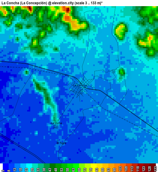 La Concha (La Concepción) elevation map