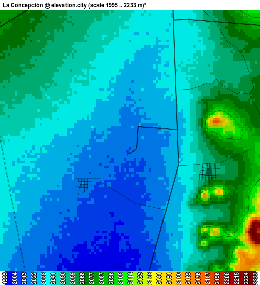 La Concepción elevation map