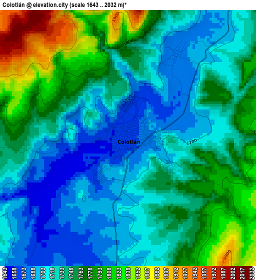 Colotlán elevation map